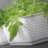 Jardiniera decorativa, Prosperplast, imitatie ratan, alba, 49.2x17.2x17.4 cm
