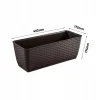 Jardiniera decorativa, Prosperplast, imitatie ratan, maro, 49.2x17.2x17.4 cm, Old