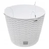 Ghiveci decorativ cu lant, Prosperplast, Rato Round, rotund, alb, 25.6x21.9 cm