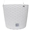 Ghiveci decorativ cu lant, Prosperplast, Rato Round, rotund, alb, 25.6x21.9 cm