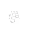 Scara aluminiu, 2 tronsoane, 3 trepte, platforma, max 125 kg, 0.9 m, Drabest