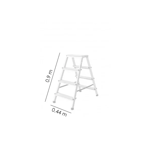 Scara aluminiu, 2 tronsoane, 3 trepte, platforma, max 125 kg, 0.9 m, Drabest