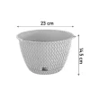 Ghiveci decorativ cu lant, rotund,​​​​​​​ alb, 23x14.5 cm, Splofy WS 