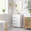 Dulap baie, Artool, MDF, 2 rafturi, 4 sertare, 1 usa, alb, 55x30x82 cm