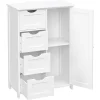 Dulap baie, Artool, MDF, 2 rafturi, 4 sertare, 1 usa, alb, 55x30x82 cm