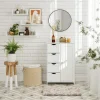 Dulap baie, Artool, MDF, 2 rafturi, 4 sertare, 1 usa, alb, 55x30x82 cm