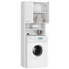 Dulap baie cu loc pentru masina de spalat, placa laminata, 4 rafturi, 2 usi, alb, 64x30x180 cm
