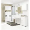Dulap baie, placa laminata, 2 rafturi, alb, 30x30x82 cm