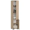 Dulap baie, placa laminata, 5 rafturi, 2 usi, stejar Sonoma, 30x30x140 cm
