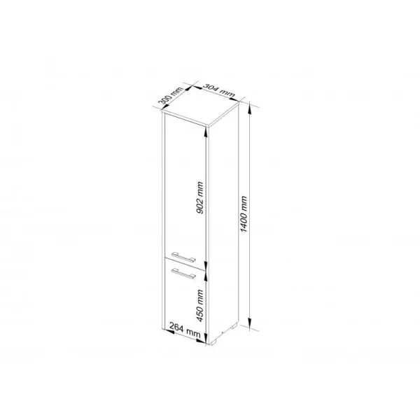 Dulap baie, placa laminata, 5 rafturi, 2 usi, stejar Sonoma, 30x30x140 cm
