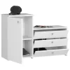 Dulap depozitat incaltaminte, pantofar, placa laminata, 3 sertare, 2 rafturi, alb, 98.4x33x68/43 cm