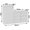 Dulap depozitat incaltaminte, pantofar, placa laminata, 3 sertare, 2 rafturi, alb, 98.4x33x68/43 cm