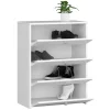 Dulap depozitat incaltaminte, pantofar, placa laminata, 4 sertare, alb, 60x33x80 cm