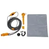 Dus turistic, camping, furtun 2+5 m, ABS, gri, 12V 3A, 60 W, Isotrade
