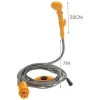 Dus turistic, camping, furtun 2+5 m, ABS, gri, 12V 3A, 60 W, Isotrade