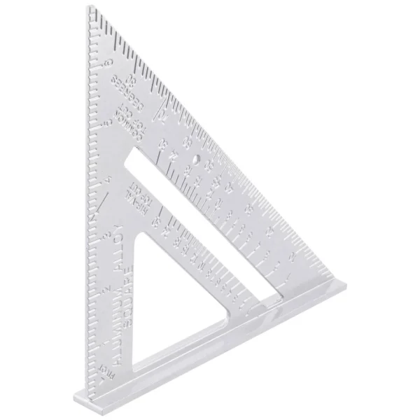 Echer tamplar/dulgher, aluminiu, triunghiular, cu picior, 180x3 mm, Richmann