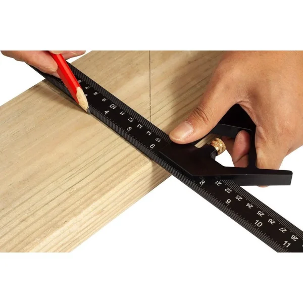 Echer tamplar/dulgher, multifunctional, aluminiu, drept, 30 cm, NEO