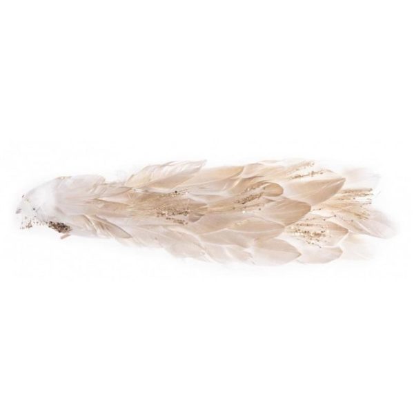 Decoratiune Craciun, Paun, auriu, 34x12x15 cm