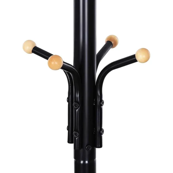 Cuier, Songmics, 12 carlige, metal, negru, 44x44x182 cm