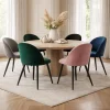 Scaun bucatarie/living, Artool, Bello, catifea bleumarin, picioare metal negru, 46x42.5x76.5 cm