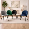 Scaun bucatarie/living, Artool, Bello, catifea bleumarin, picioare metal negru, 46x42.5x76.5 cm