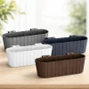Set 4 jardiniere decorative cu suport de plastic, gri, 4.9 L, 38.3x21.2x13 cm, Boardee Hook