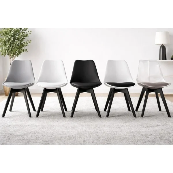 Scaun bucatarie/living, Artool, Mark, PP negru, picioare negre, 49x55.5x82.5 cm