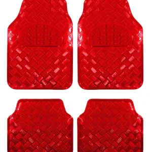 Covorase Auto Universale, model Diamond, culoare Crom Rosu