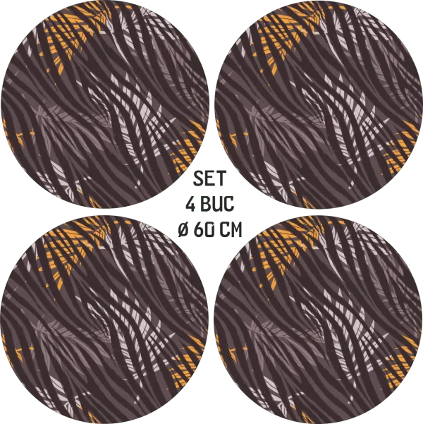 Set 4 Folii Imprimate Outdoor cu EcoSolvent, autoadezive, pentru decorarea jantelor auto, dimetru 60 cm, model FJT-03