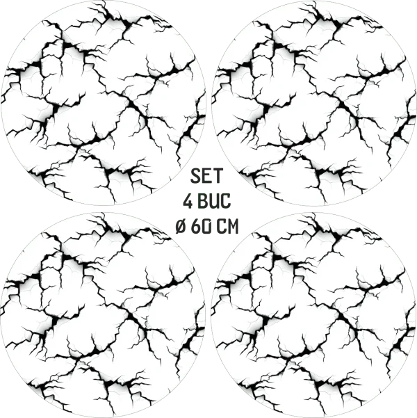 Set 4 Folii Imprimate Outdoor cu EcoSolvent, autoadezive, pentru decorarea jantelor auto, dimetru 60 cm, model FJT-11