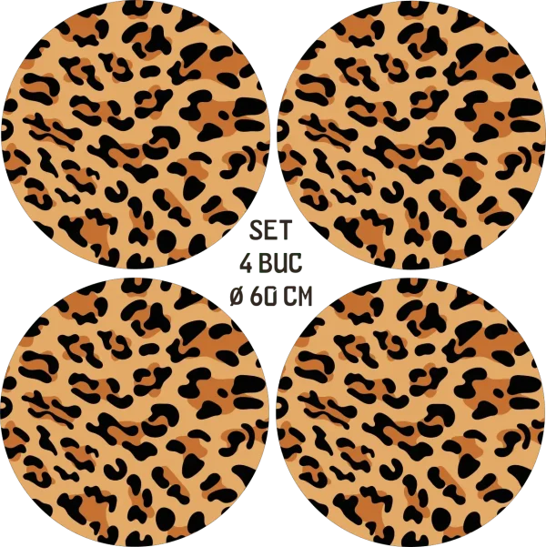 Set 4 Folii Imprimate Outdoor cu EcoSolvent, autoadezive, pentru decorarea jantelor auto, dimetru 60 cm, model FJT-12