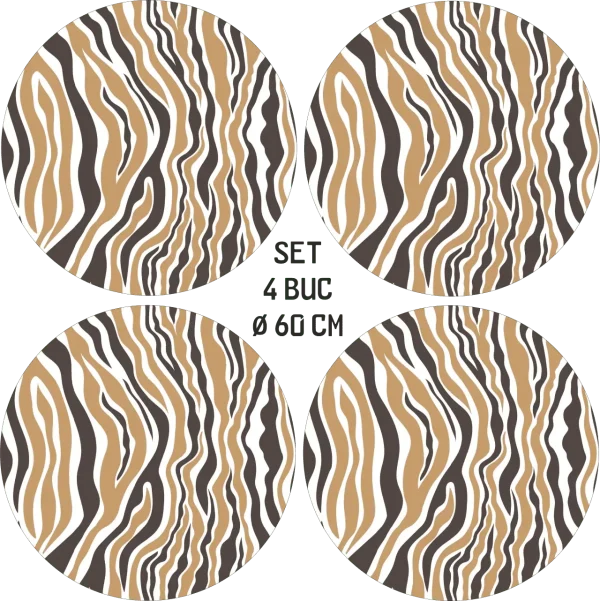 Set 4 Folii Imprimate Outdoor cu EcoSolvent, autoadezive, pentru decorarea jantelor auto, dimetru 60 cm, model FJT-14
