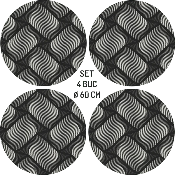 Set 4 Folii Imprimate Outdoor cu EcoSolvent, autoadezive, pentru decorarea jantelor auto, dimetru 60 cm, model FJT-22