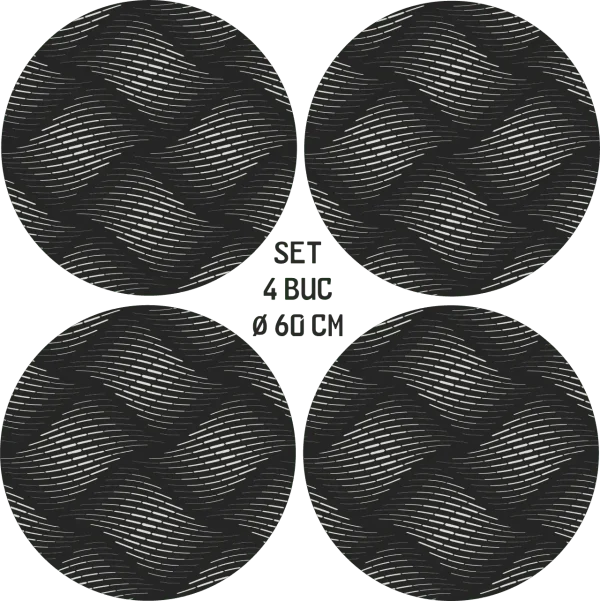 Set 4 Folii Imprimate Outdoor cu EcoSolvent, autoadezive, pentru decorarea jantelor auto, dimetru 60 cm, model FJT-23