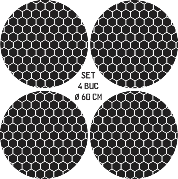 Set 4 Folii Imprimate Outdoor cu EcoSolvent, autoadezive, pentru decorarea jantelor auto, dimetru 60 cm, model FJT-26