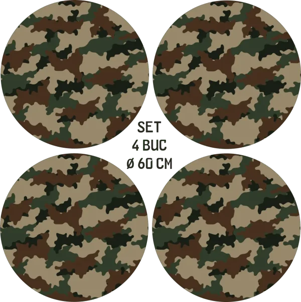 Set 4 Folii Imprimate Outdoor cu EcoSolvent, autoadezive, pentru decorarea jantelor auto, dimetru 60 cm, model FJT-27