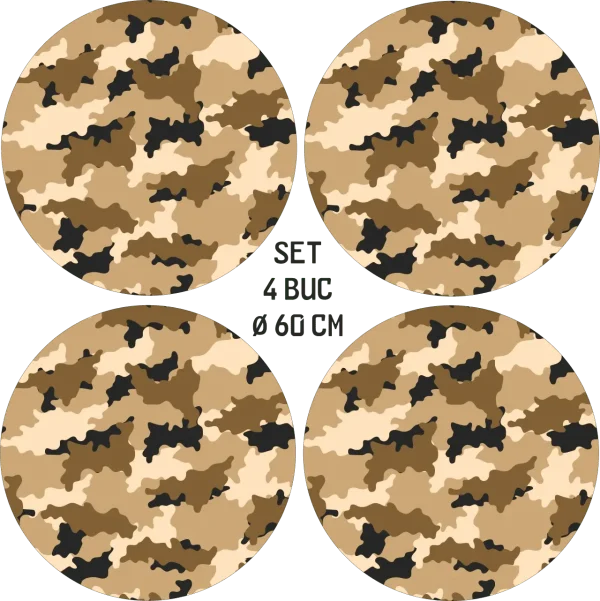 Set 4 Folii Imprimate Outdoor cu EcoSolvent, autoadezive, pentru decorarea jantelor auto, dimetru 60 cm, model FJT-28