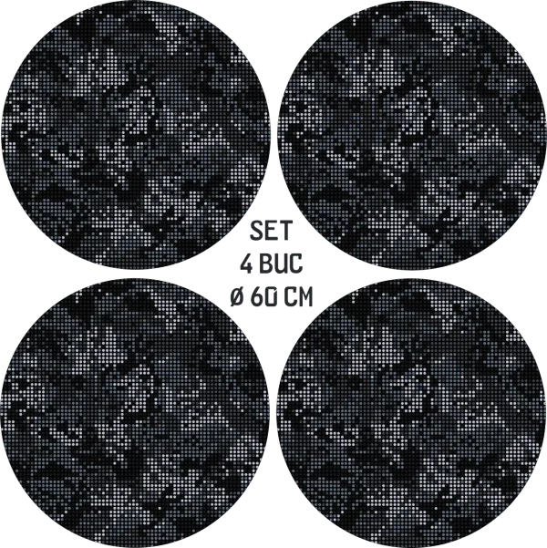Set 4 Folii Imprimate Outdoor cu EcoSolvent, autoadezive, pentru decorarea jantelor auto, dimetru 60 cm, model FJT-31