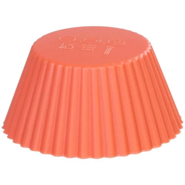 Forma coacere pentru briose, silicon, rosu, set 6 buc, 6.5x6.5x3 cm, MagicHome