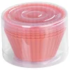 Forma coacere pentru briose, silicon, rosu, set 6 buc, 6.5x6.5x3 cm, MagicHome