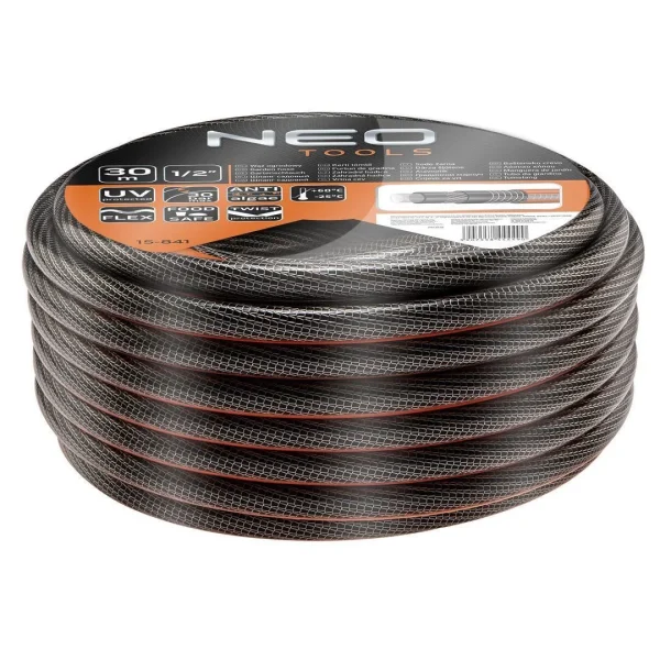Furtun de gradina, antirasucire, 6 straturi, 1/2", 30 m, NEO