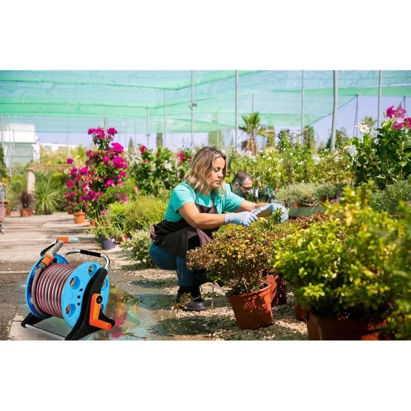 Furtun cu tambur/rola pentru gradina, pistol de stropit, 1/2", 20 m