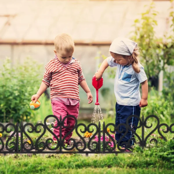 Gard de gradina, plastic negru, set 4 buc, 59.5x37 cm