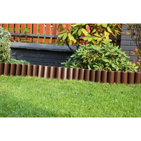 Palisada/bordura pentru gradina, maro teracota 27x24 cm, 2.16 m, set 8 buc