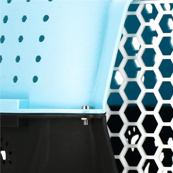 Geanta pentru transport caine/pisica, Springos, albastru si negru, plastic, max 7 kg, 48x33x28 cm