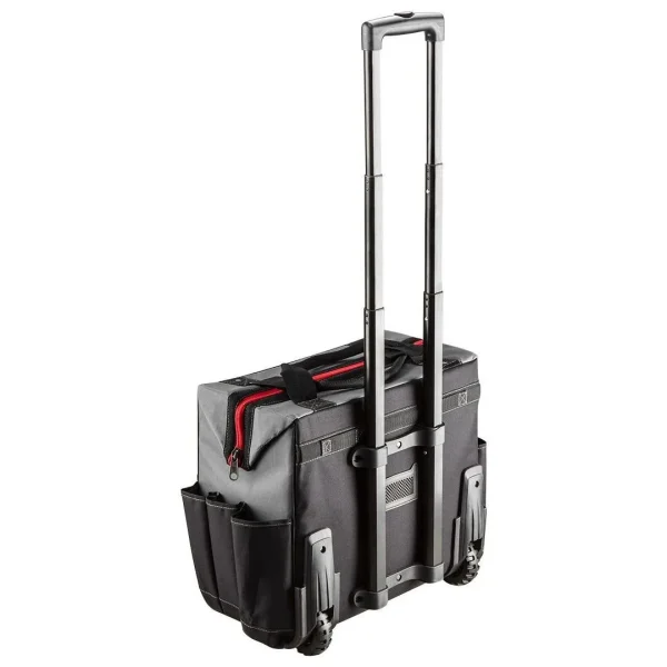 Geanta scule, poliester, 11 buzunare, cu roti si maner telescopic, 42 L, 41x21x24 cm, Graphite Energy