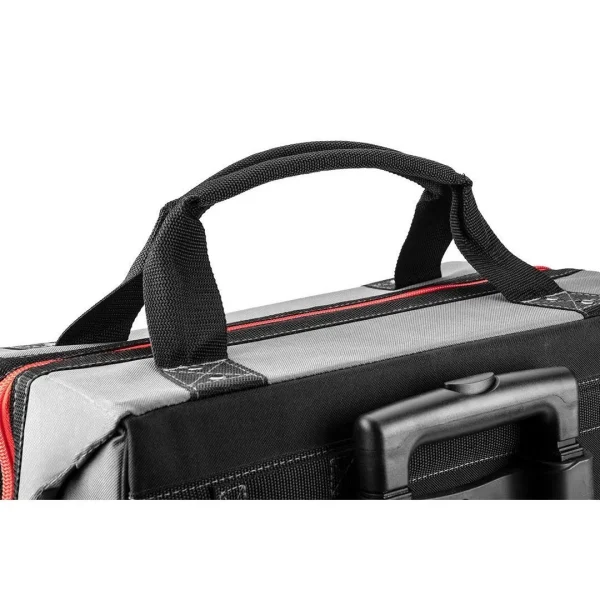 Geanta scule, poliester, 11 buzunare, cu roti si maner telescopic, 42 L, 41x21x24 cm, Graphite Energy