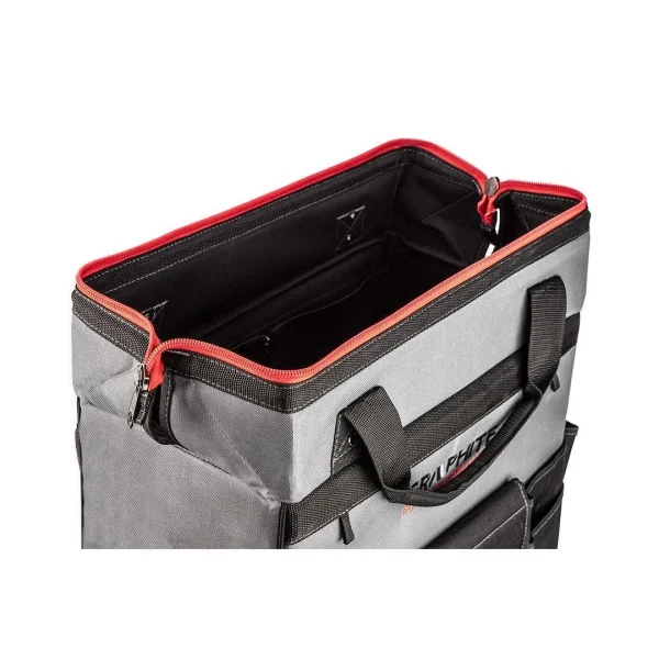 Geanta scule, poliester, 11 buzunare, cu roti si maner telescopic, 42 L, 41x21x24 cm, Graphite Energy