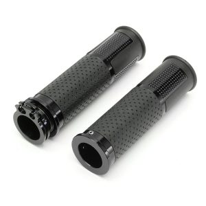 Set 2 buc. Manere Moto/ATV antiderapante, universale, culoare Neagra cu insertii Carbon
