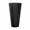 Set 2 ghivece de flori, Matuba Slim, rotunde, inalte, 30x55 cm, antracit, Prosperplast